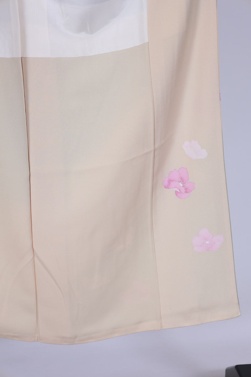 Japanese kimono used <houmongi> Lsize silk 100% /T512