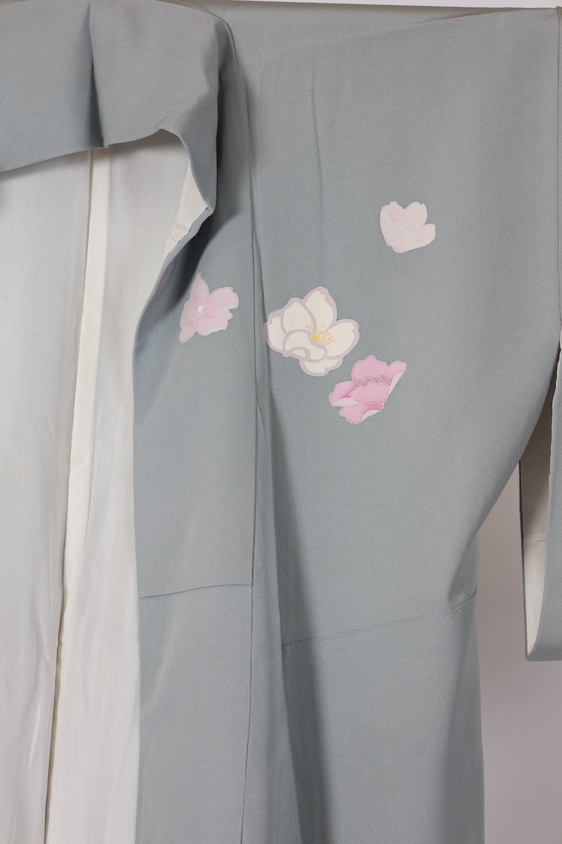 Japanese kimono used <houmongi> Lsize silk 100% /T512
