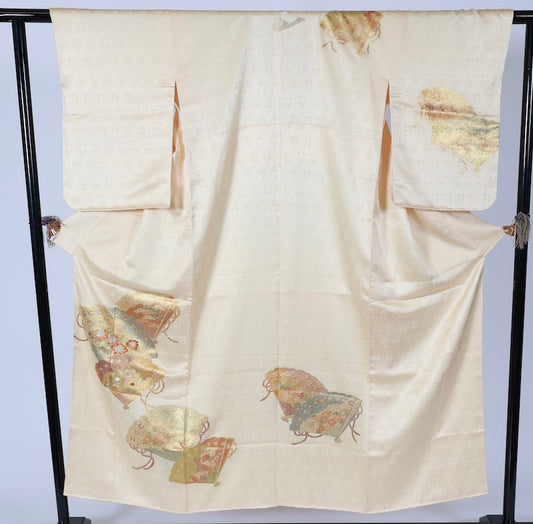 Japanese kimono used <houmongi> Msize silk 100% /T511