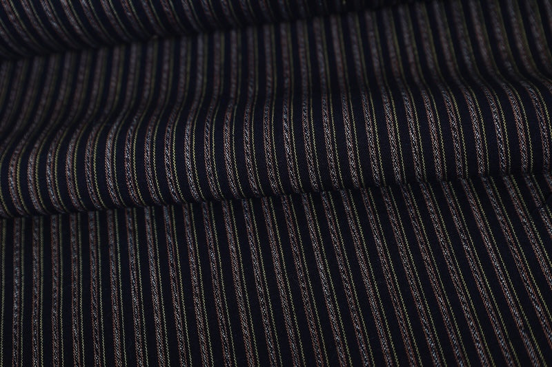 Nagoya obi fabric , brand new, black, purple, green, purple, abstract pattern, stripes, R285