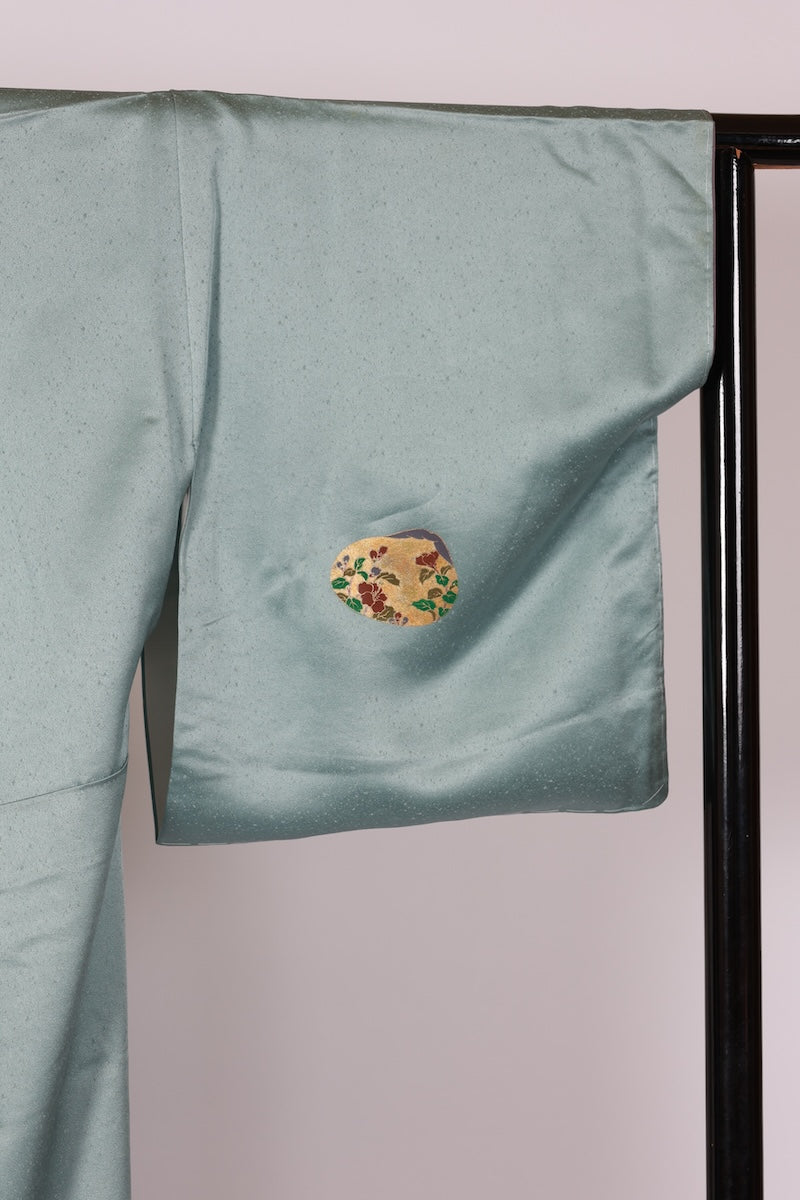 Japanese kimono used <houmongi> Lsize silk 100% /T514