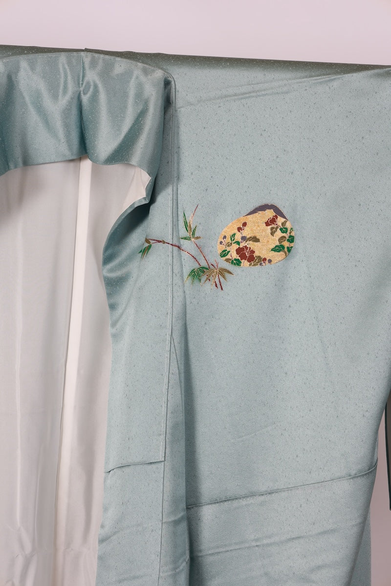 Japanese kimono used <houmongi> Lsize silk 100% /T514