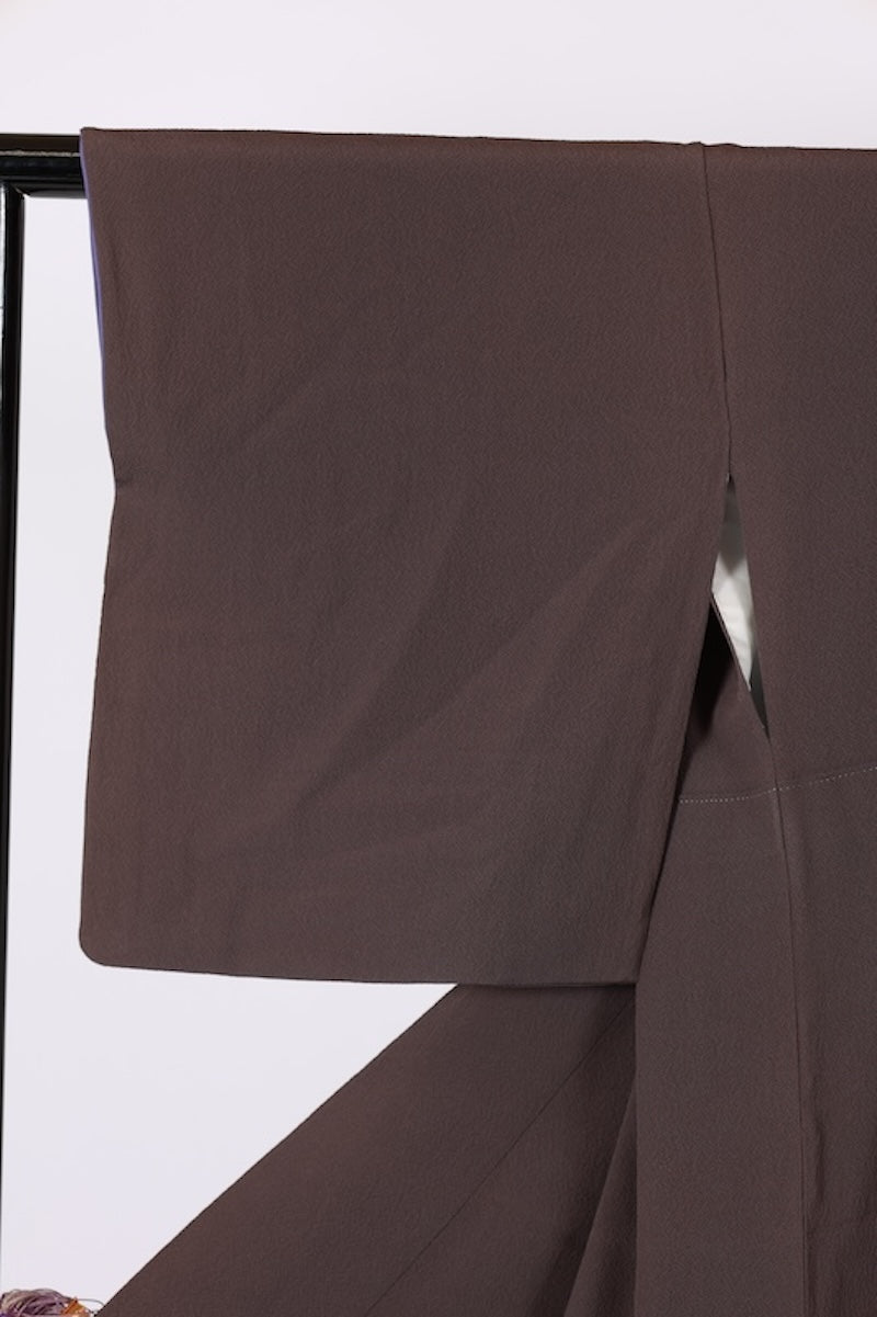 Japanese kimono used <iromuzi> Lsize silk 100% /T509