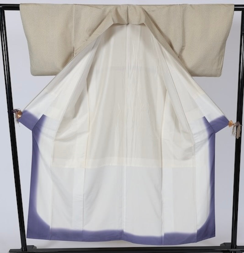 Japanese kimono used <Tsumugi> Msize silk 100% /T564