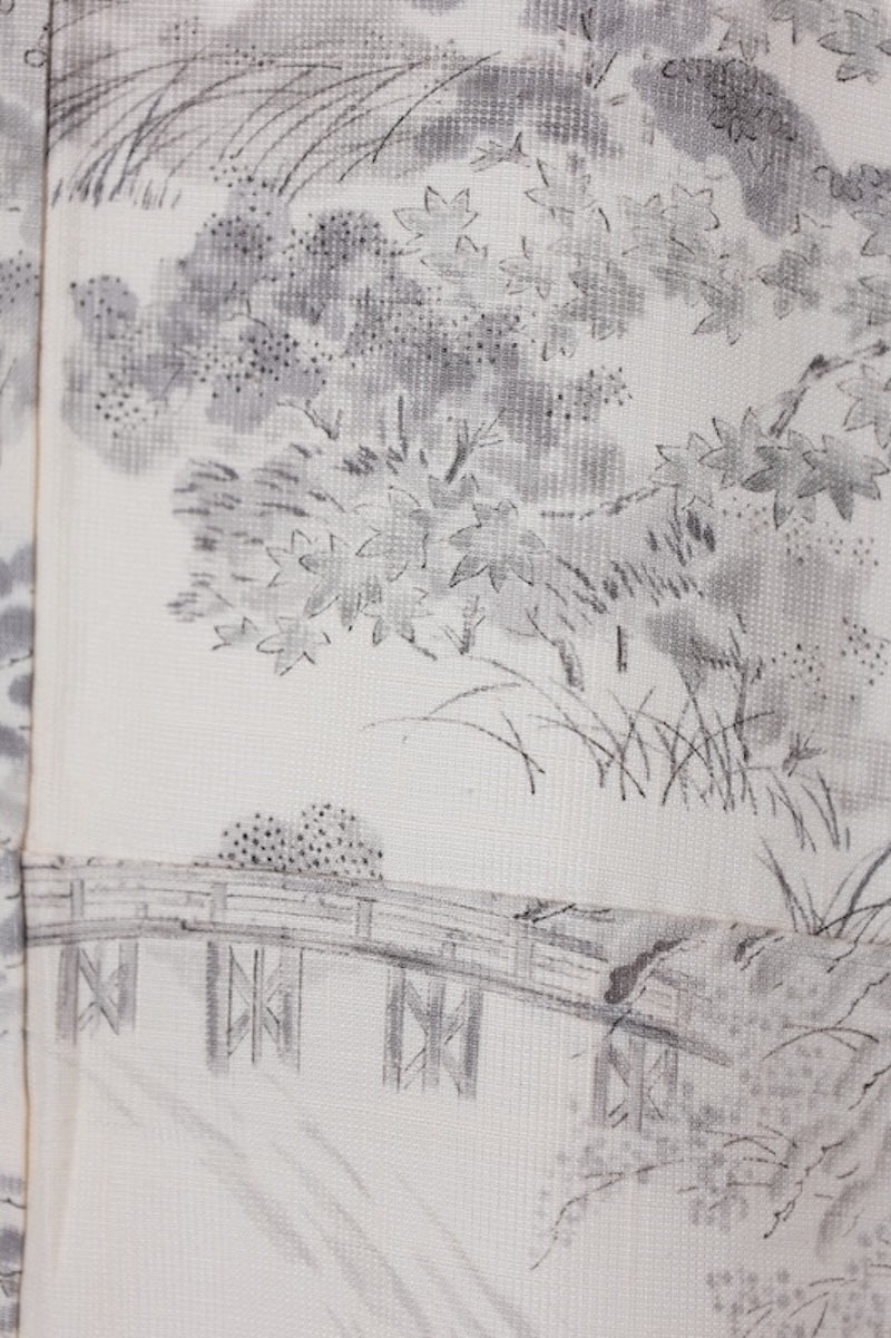 Japanese kimono used <Komon> Lsize silk 100% /T565