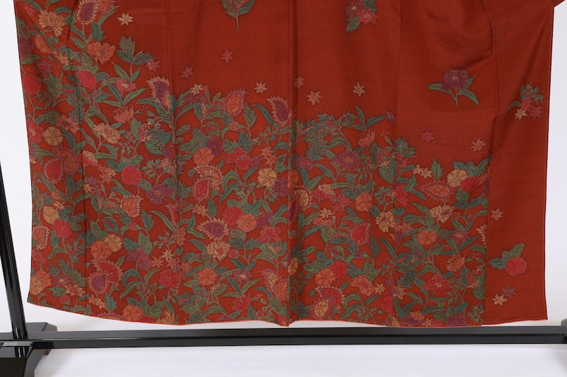 Japanese kimono used <houmongi> Msize silk 100% /T532