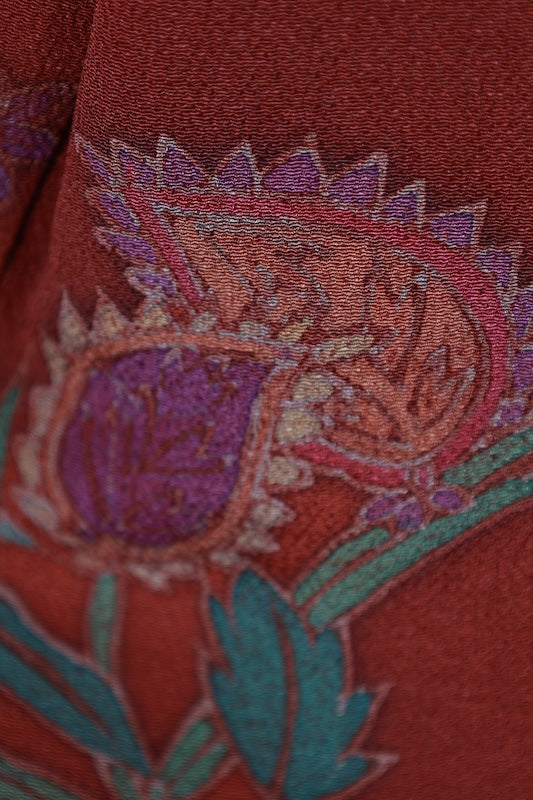 Japanese kimono used <houmongi> Msize silk 100% /T532