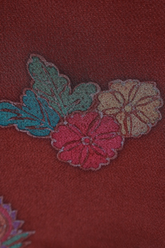 Japanese kimono used <houmongi> Msize silk 100% /T532