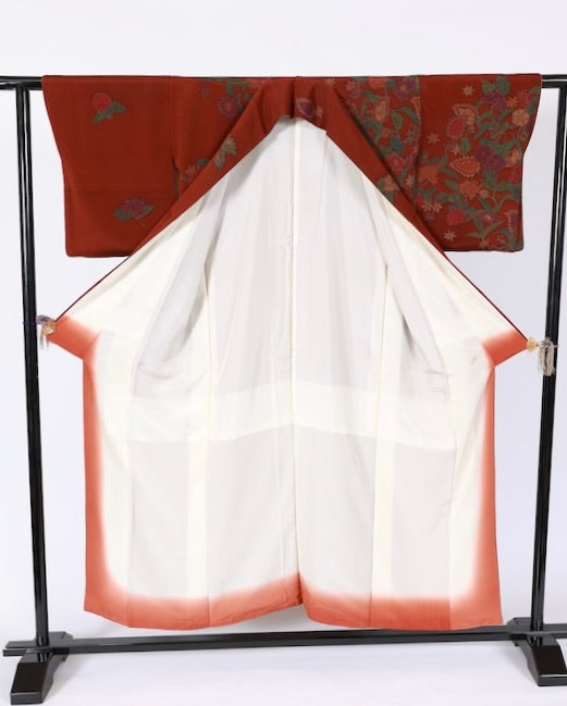 Japanese kimono used <houmongi> Msize silk 100% /T532