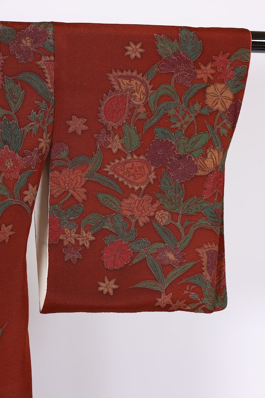 Japanese kimono used <houmongi> Msize silk 100% /T532