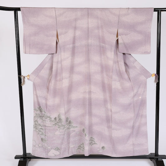 Japanese kimono Used(Houmongi) M-size 100% silk /K387