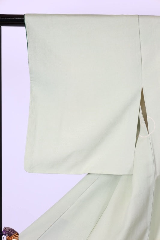 Japanese kimono used <houmongi> Lsize silk 100% /T535