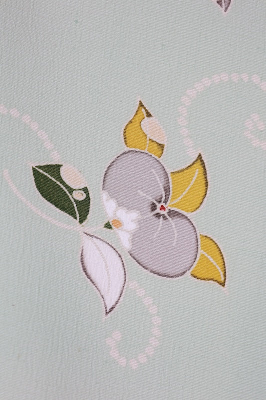 Japanese kimono used <houmongi> Lsize silk 100% /T535