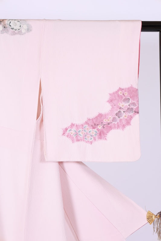 Japanese kimono used <houmongi> Msize silk 100% /T536