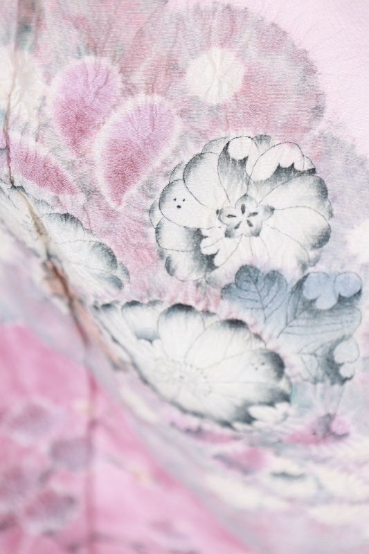 Japanese kimono used <houmongi> Msize silk 100% /T536