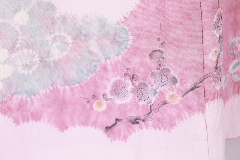 Japanese kimono used <houmongi> Msize silk 100% /T536