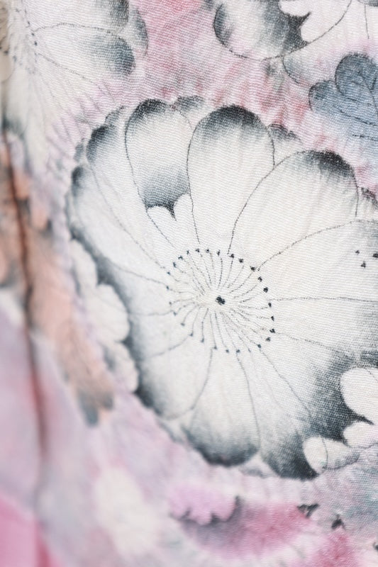 Japanese kimono used <houmongi> Msize silk 100% /T536