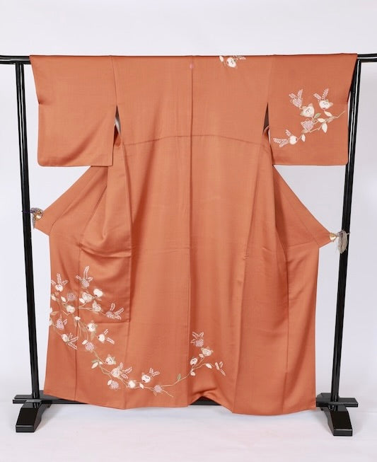 Japanese kimono used <houmongi> Msize silk 100% /T537