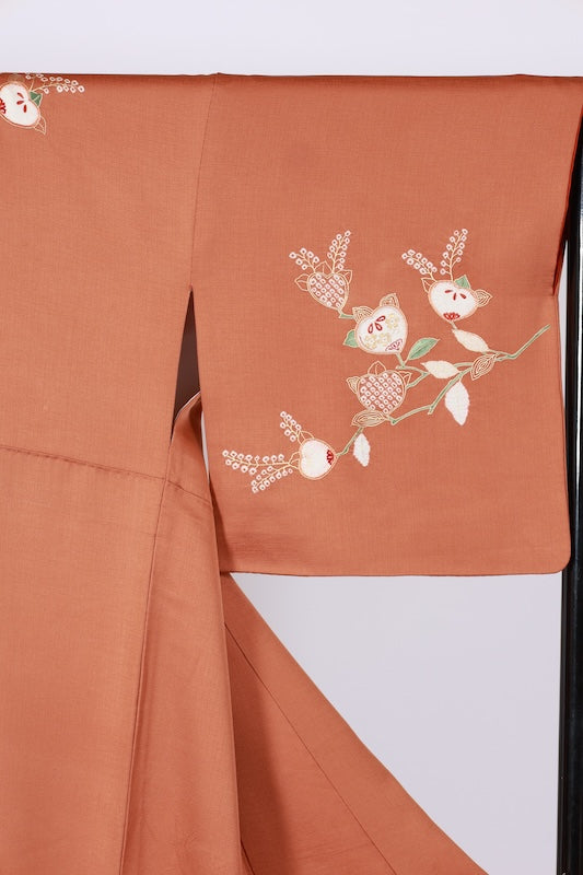 Japanese kimono used <houmongi> Msize silk 100% /T537