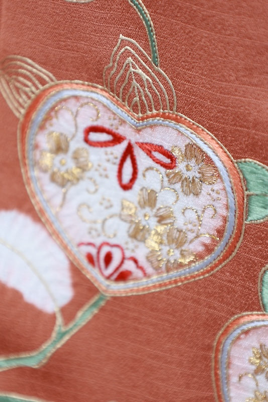 Japanese kimono used <houmongi> Msize silk 100% /T537