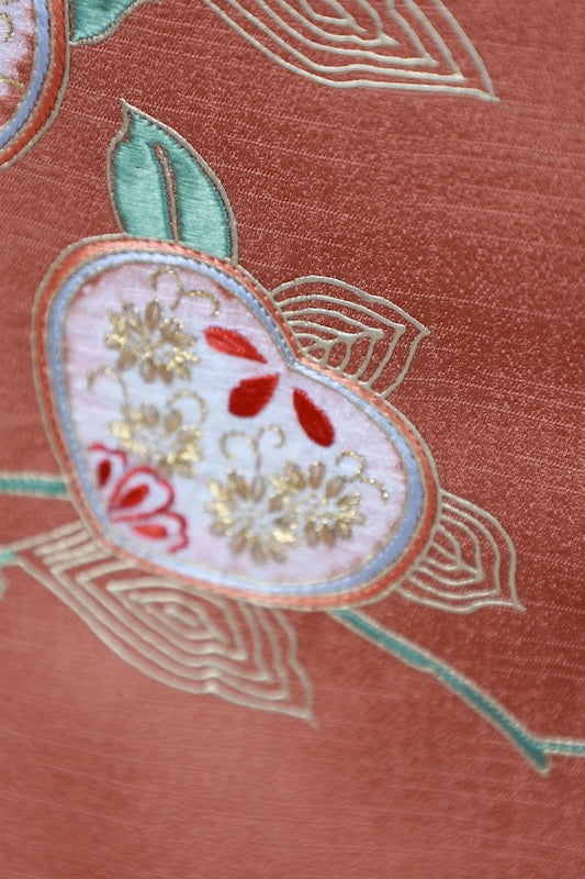 Japanese kimono used <houmongi> Msize silk 100% /T537