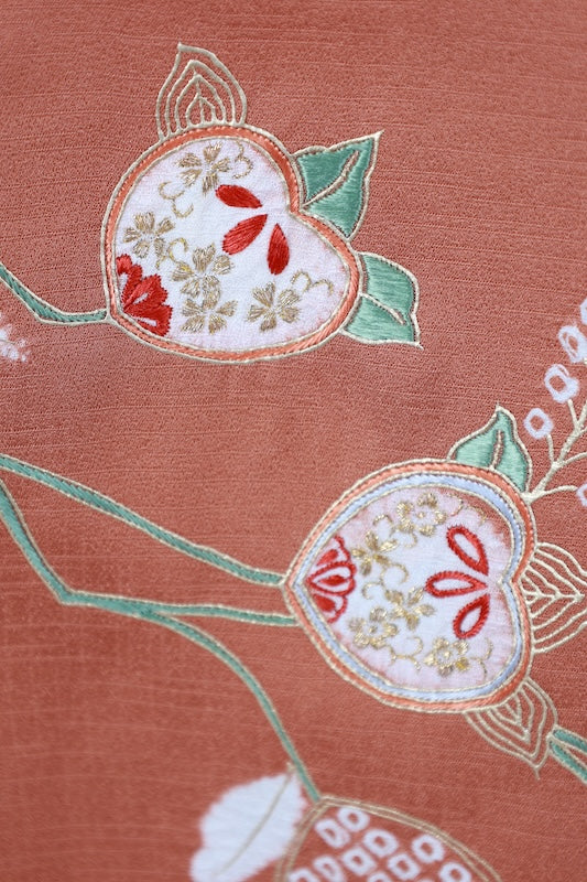 Japanese kimono used <houmongi> Msize silk 100% /T537