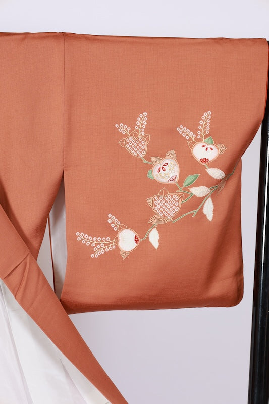 Japanese kimono used <houmongi> Msize silk 100% /T537