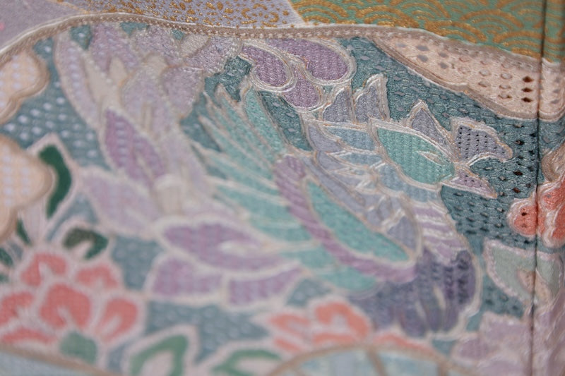 Japanese kimono used <houmongi> Msize silk 100% /T538
