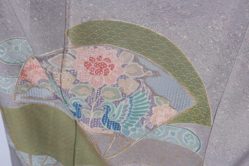 Japanese kimono used <houmongi> Msize silk 100% /T538