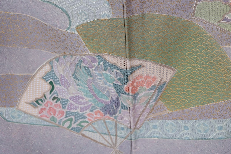 Japanese kimono used <houmongi> Msize silk 100% /T538