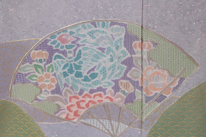 Japanese kimono used <houmongi> Msize silk 100% /T538