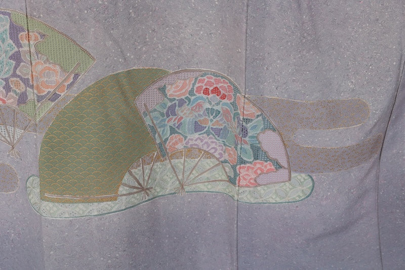 Japanese kimono used <houmongi> Msize silk 100% /T538