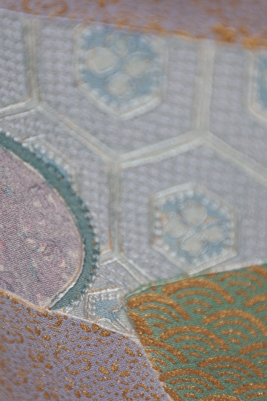 Japanese kimono used <houmongi> Msize silk 100% /T538