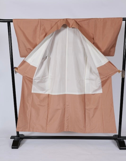 Japanese kimono used <Iromuzi> Msize silk 100% /T602