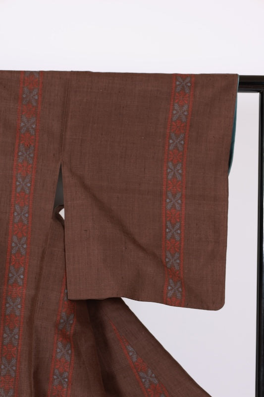 Japanese kimono used <tsumugi> Msize silk 100% /T599