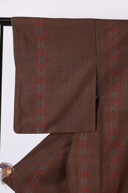 Japanese kimono used <tsumugi> Msize silk 100% /T599