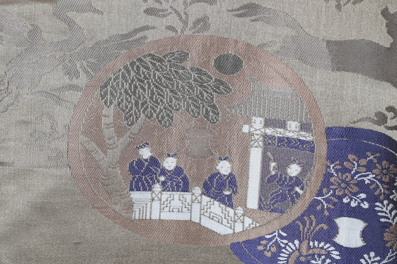 Japanese Men's kimono,haori 2piece set used M-size silk 100% /B1026