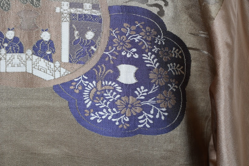 Japanese Men's kimono,haori 2piece set used M-size silk 100% /B1026