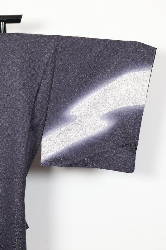 Japanese Men's kimono used L-size silk 100% /B1027