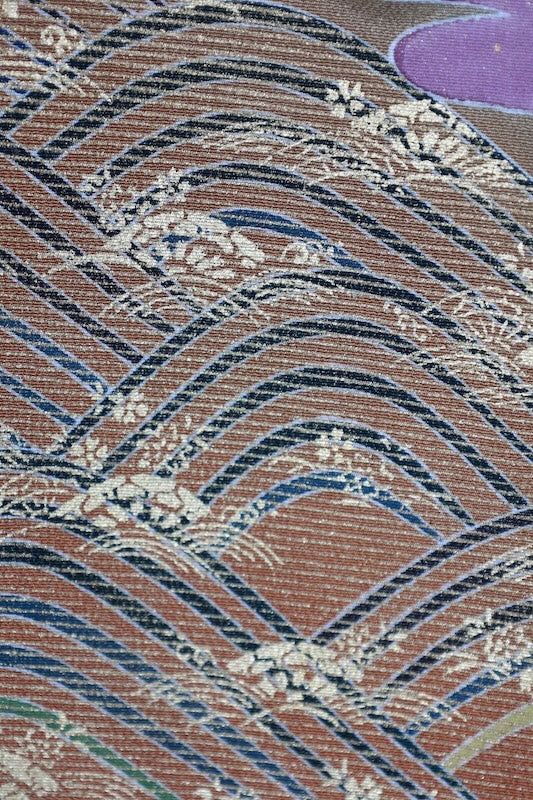 Japanese kimono used <Kurotomesode> Lsize silk 100% /T592