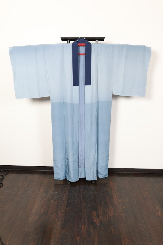 Japanese Men's Nagazyuban(under wear) used L-size silk 100% /B1018