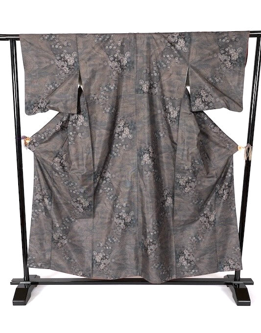 Japanese kimono used <houmongi> Msize silk 100% /T587