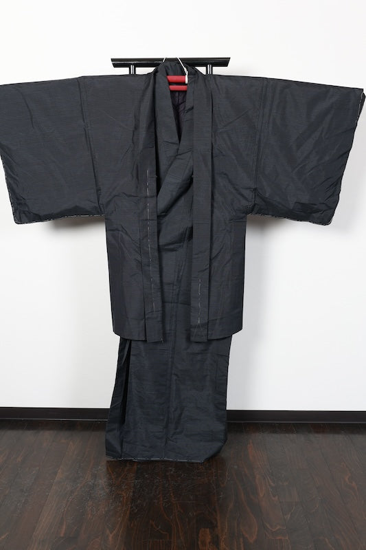 Japanese Men's kimono,haori 2piece set Unused New M-size silk 100% /B1017