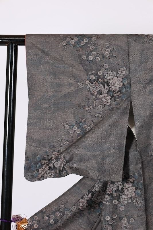 Japanese kimono used <houmongi> Msize silk 100% /T587