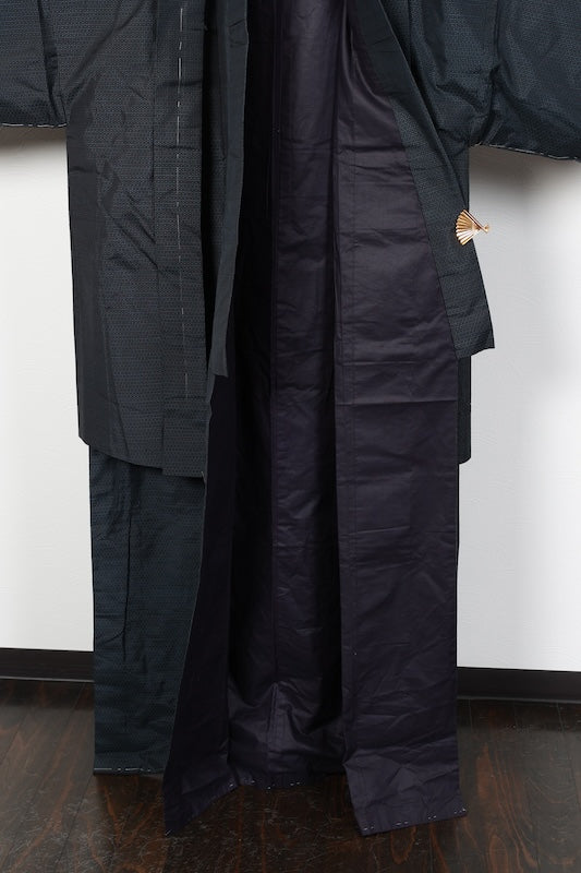Japanese Men's kimono,haori 2piece set Unused New M-size silk 100% /B1017