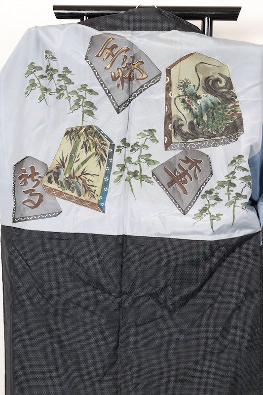Japanese Men's kimono,haori 2piece set Unused New M-size silk 100% /B1017