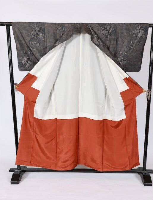 Japanese kimono used <houmongi> Msize silk 100% /T587