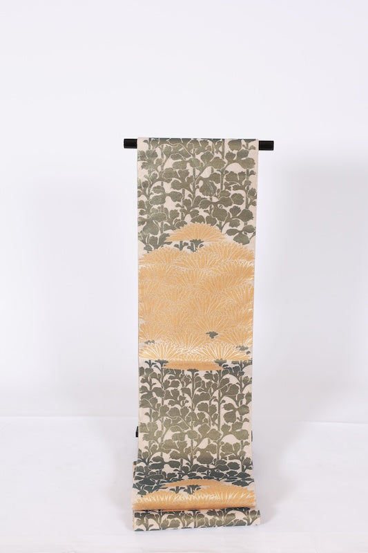 Japanese used sash belt (Hukuro-obi) 100% silk /T558