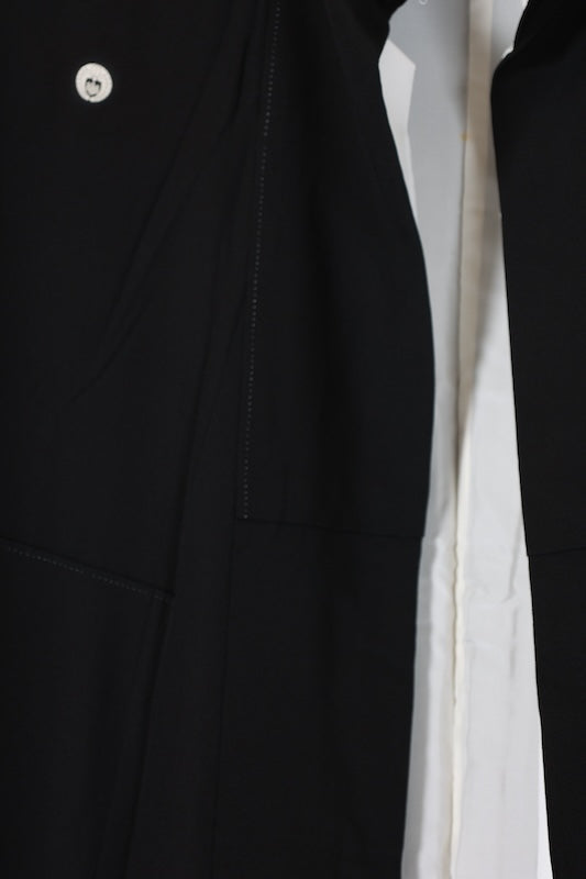 Black formal kimono used (Kurotomesode) - Green, gold, cherry blossom pink, white, brown, ink - Pine forest and crane design - Kyo-Yuzen dyeing - J5