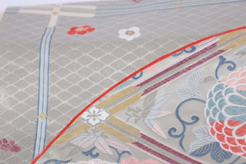 Japanese kimono sash belt used(fukuroobi)silk100%/K425